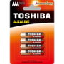 Toshiba Pack de 4 pilas alcalinas AAA LR03 1.5V